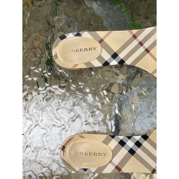 Burberry Beige Nova Check Suede Sandals - Picture 5 of 16